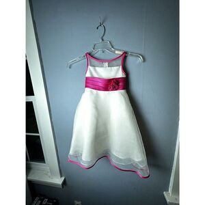 Alfred Angelo Flower Girl Dress, Size 4T?, Ivory Pink Ruffle Back, Floral, party